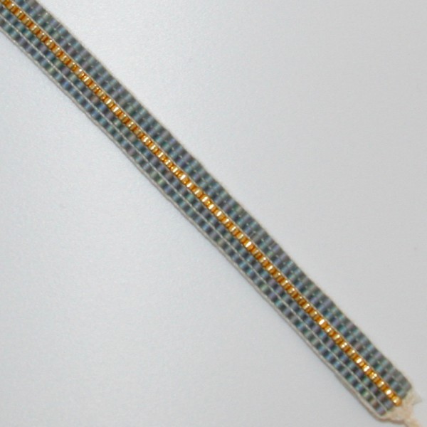 Perlen-Armband aus Miyuki Perlen von Attacce in grey/24 Karat Gold