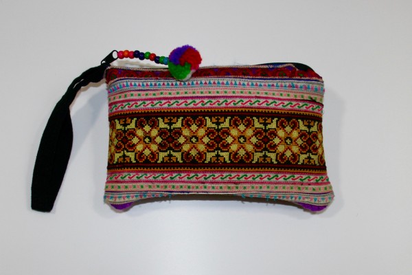 Clutch/Kosmetiktasche 'Palita' aus historischen Hmong-Stoffen